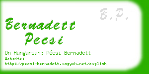 bernadett pecsi business card